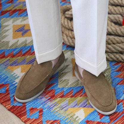 OLANE Stylish Modern Slip - On Suede Loafers Light Brown39Men's Shoes