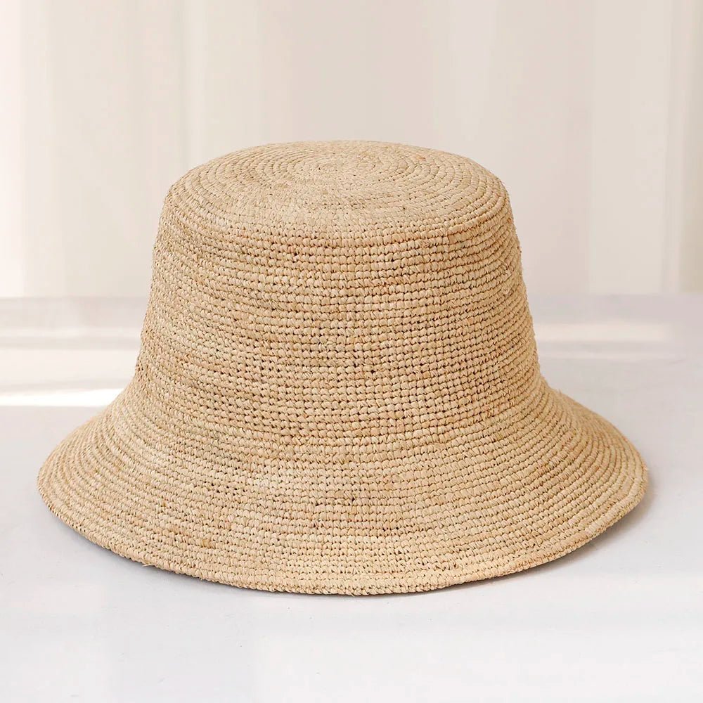 OLANE Stylish Raffia Bucket Hat Light Brown56-58 cmWomen's Accessories