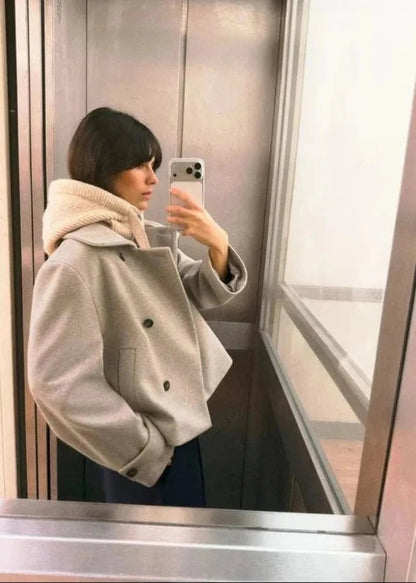 OLANE Stylish Stand Collar Jacket with Pockets GreySWomen's Coats & Jackets