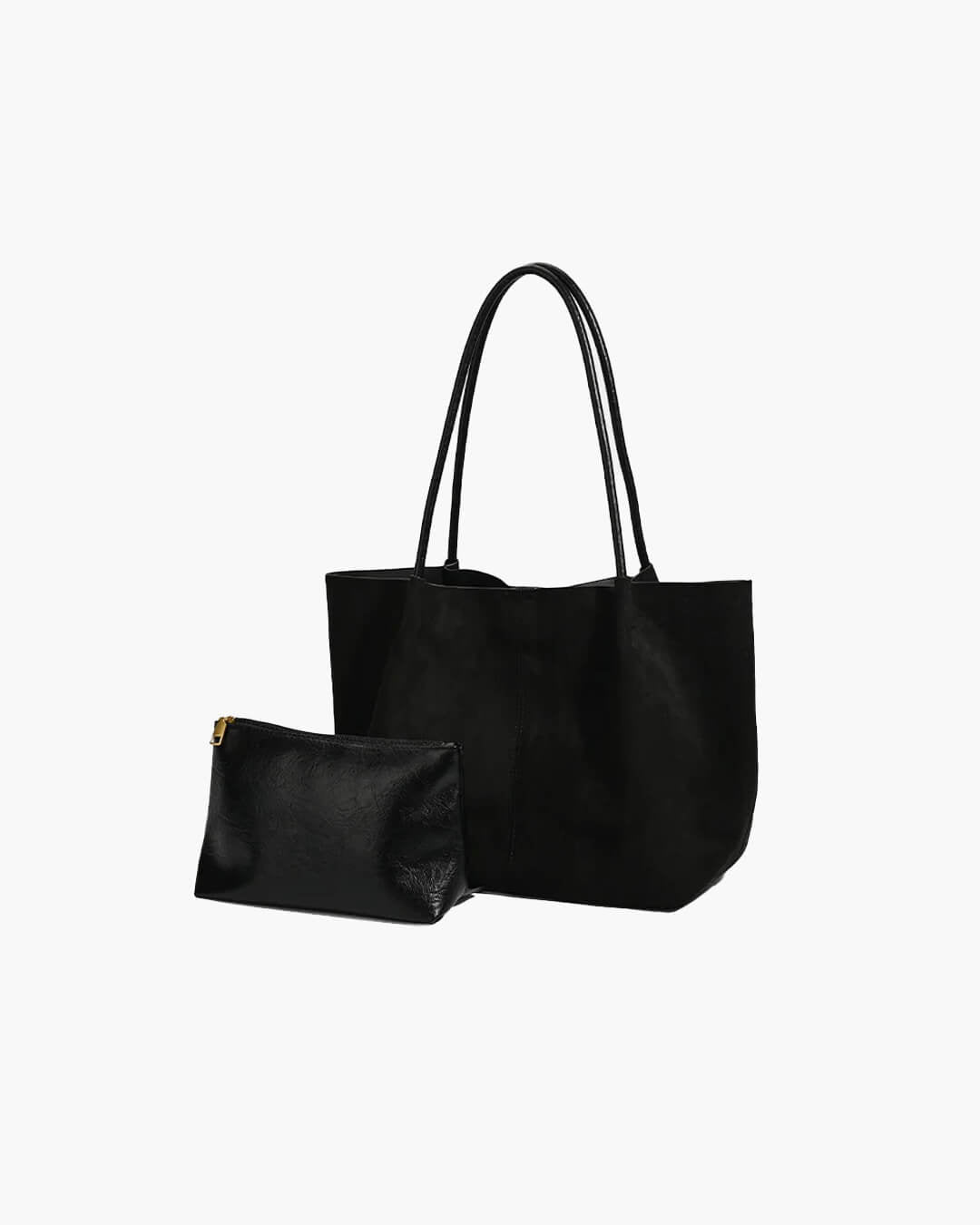 OLANE Suede Tote Bag with Pouch BlackWomen's Bags