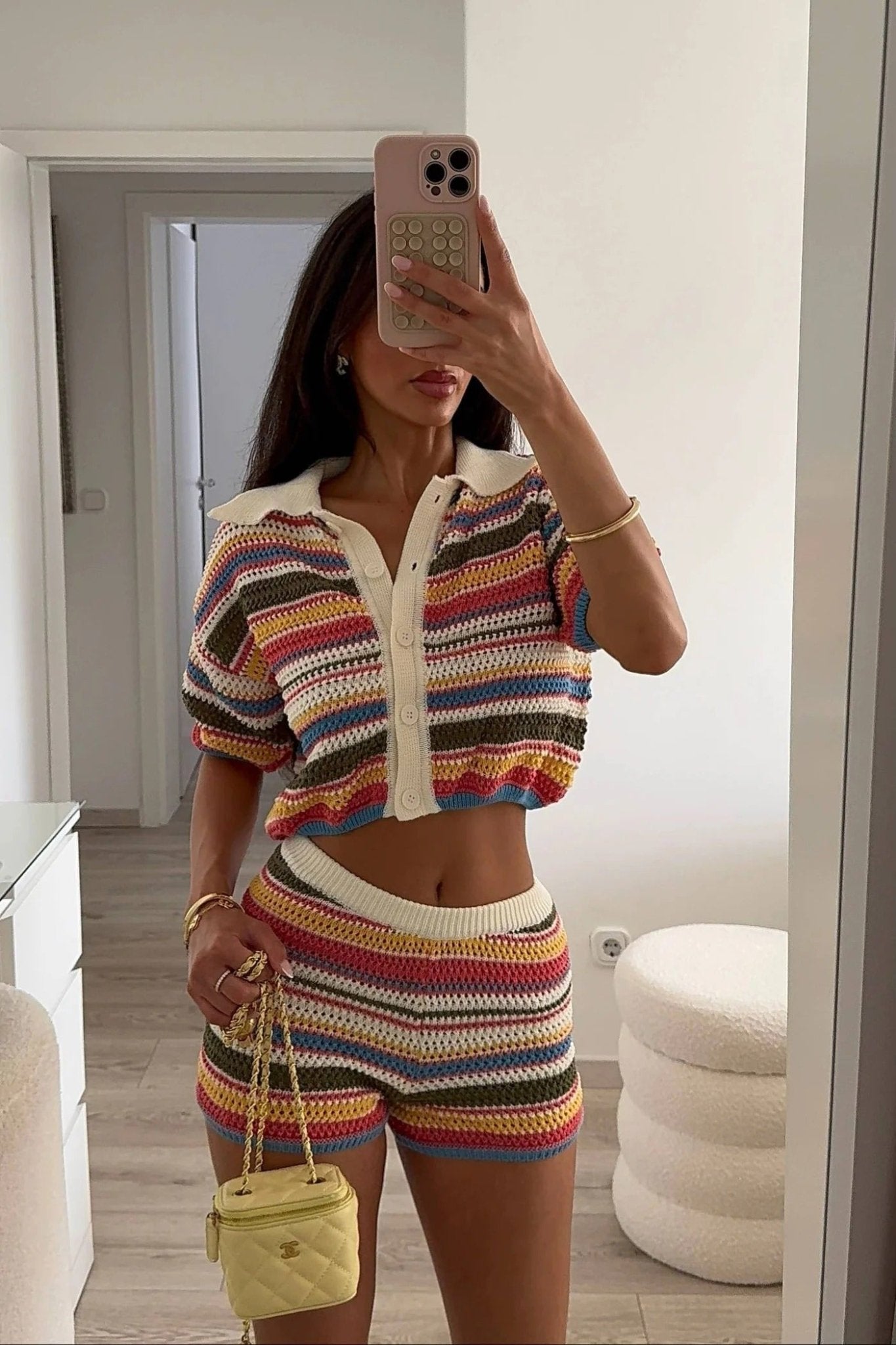 Teresa – Gestreiftes Häkel-Co-ord-Set