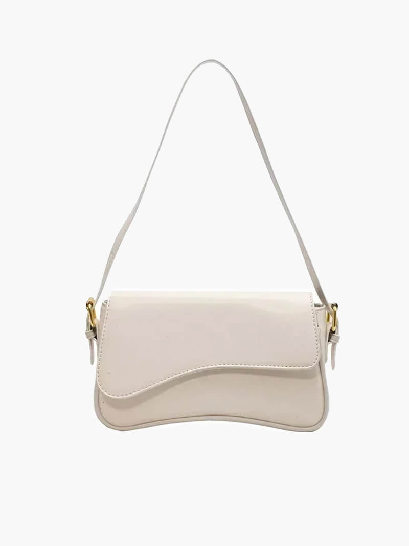 OLANE Vegan Leather Shoulder Saddle Bag WhiteRegularBag