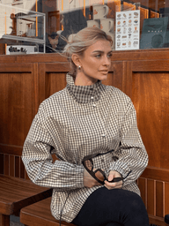 Taillierte karierte Jacke im Vintage-Stil