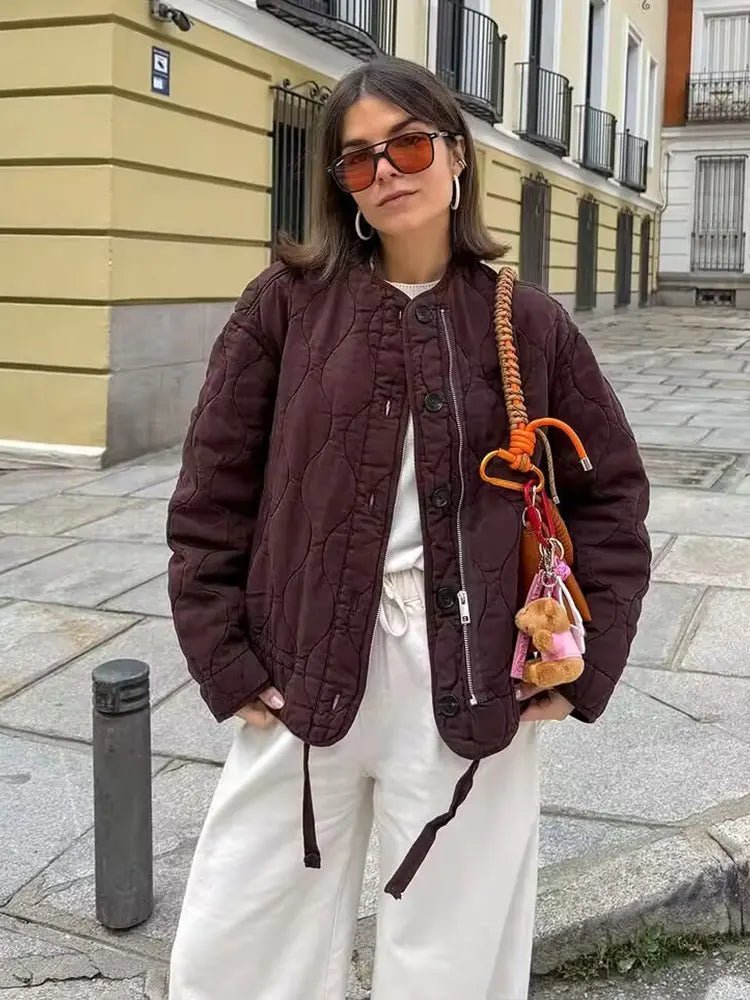Ahlena – Wattierter Steppmantel im Vintage-Stil