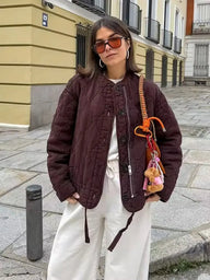 Ahlena Vintage Cappotto trapuntato imbottito