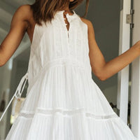 Robe courte Emma White Boho sans manches