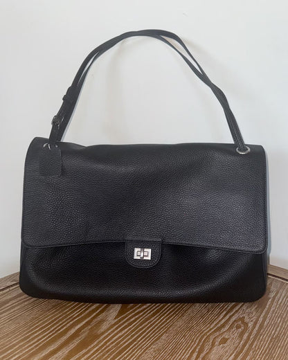 Leather Flap Maxi Shoulder Bag