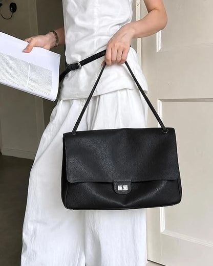 Leather Flap Maxi Shoulder Bag