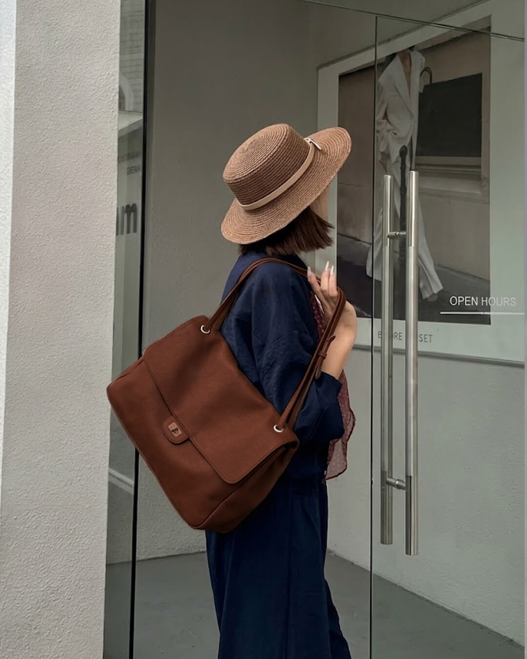 Leather Flap Maxi Shoulder Bag