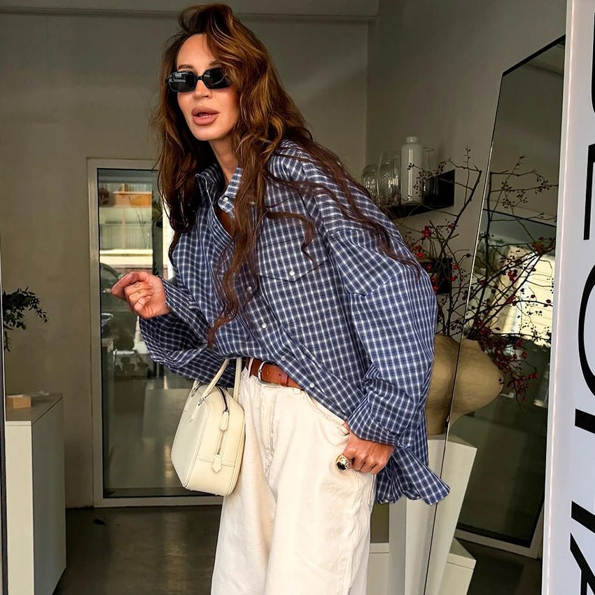 Vintage Plaid Long Sleeve Top
