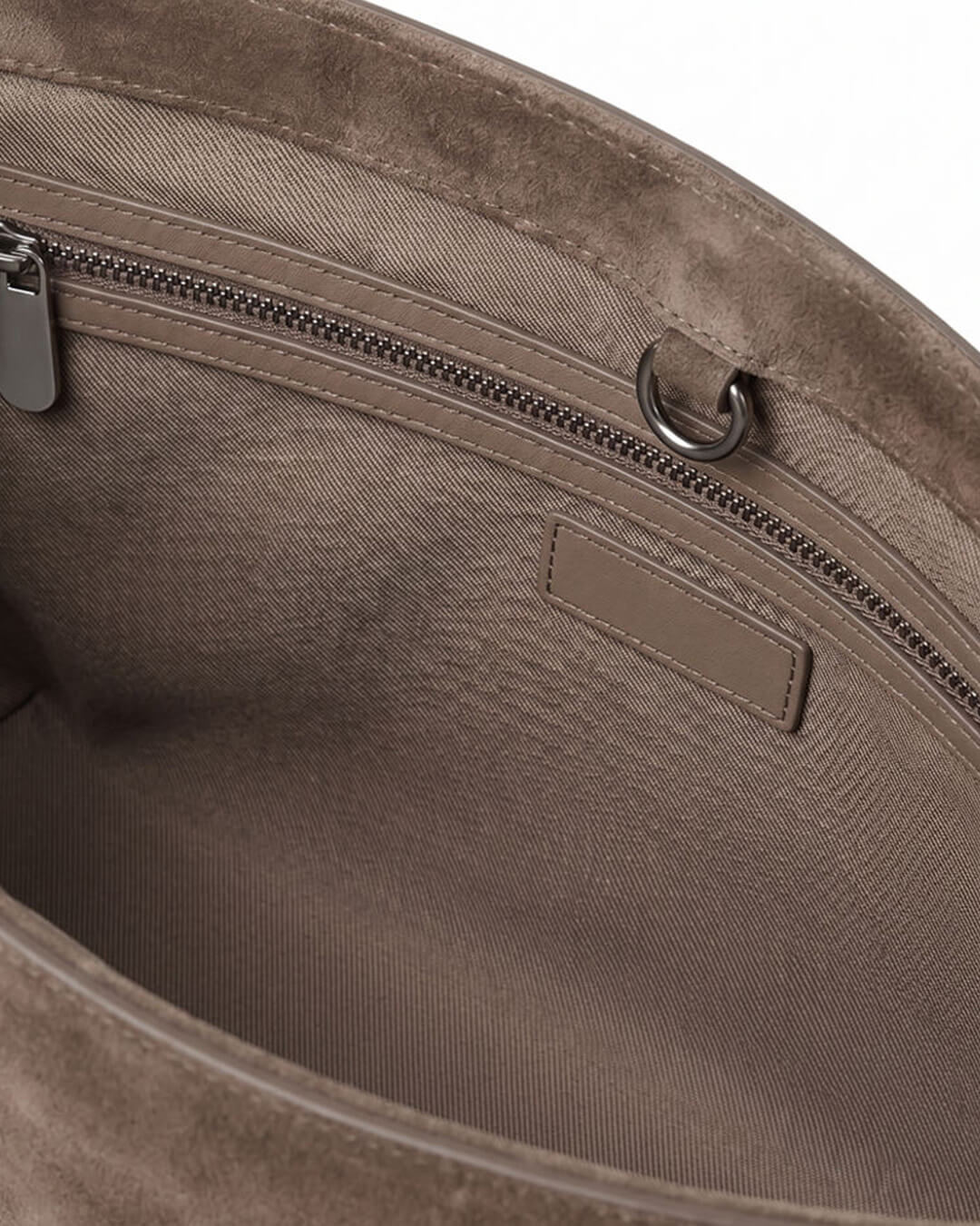 Faux Suede Belted Tote Bag