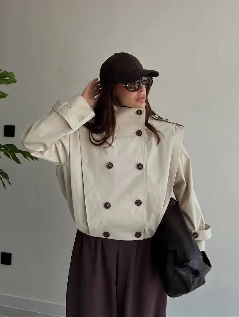 Sandra Faltiger Trenchcoat mit hohem Kragen
