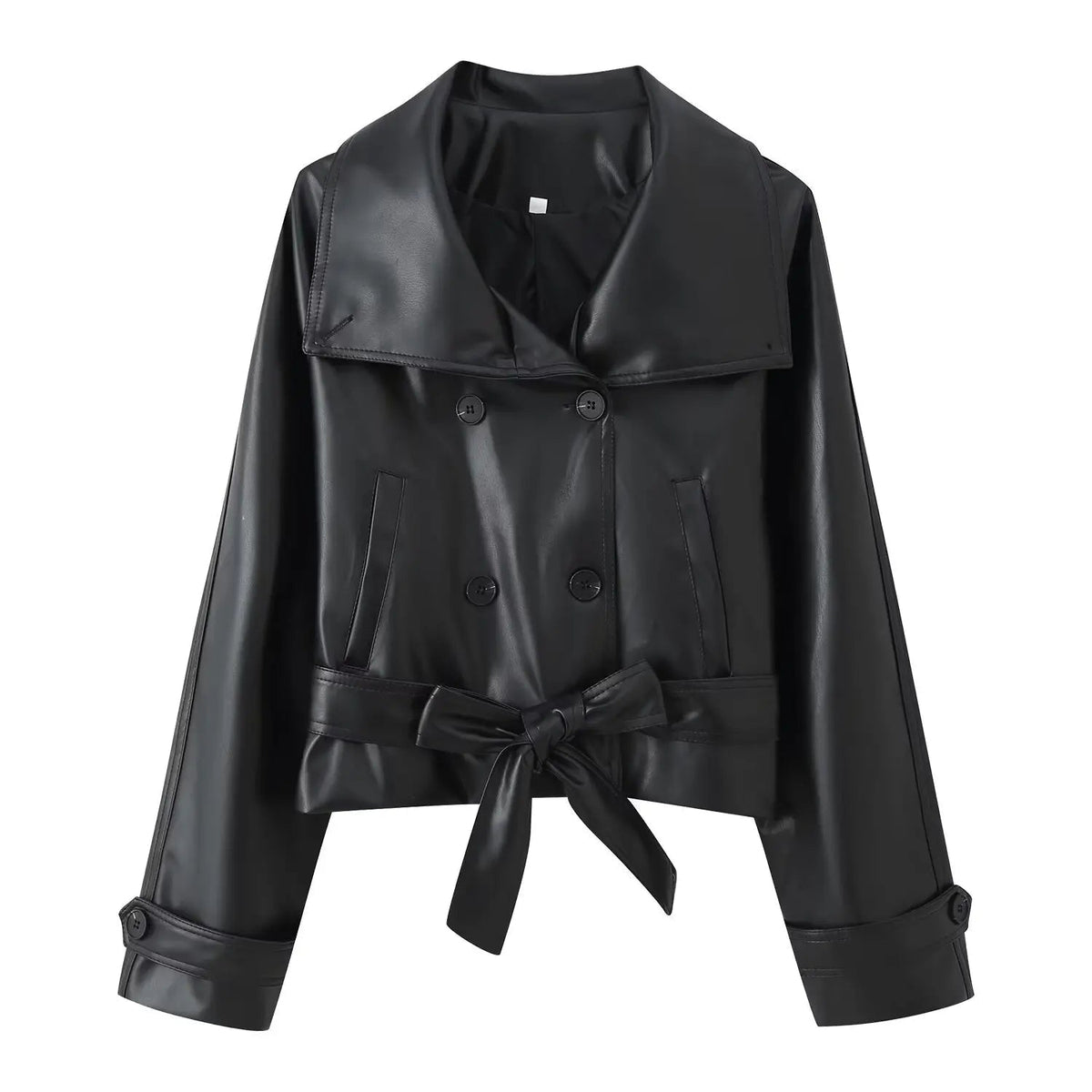 Sandra Faux Leather Lace-Up Trench