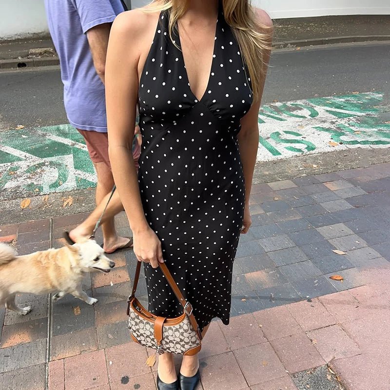 Keira Maxikleid mit Polka-Dots und Neckholder