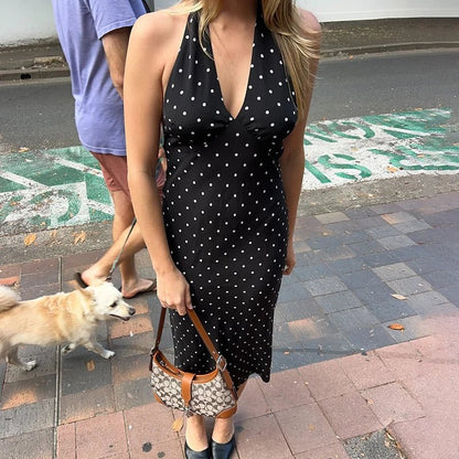 Keira Maxikleid mit Polka-Dots und Neckholder