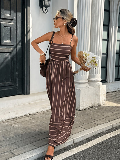 Abito sottoveste in lino a righe
