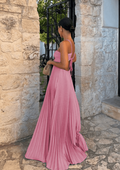 Amanda Neckholder plissiertes Maxikleid