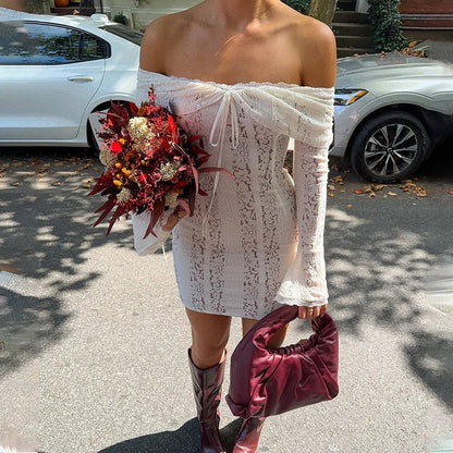 Flared Sleeves Off-Shoulder Mini Dress