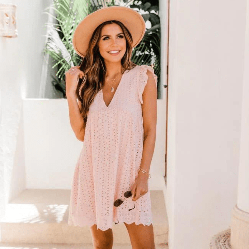 Casual V-Neck Sleeveless Mini Dress
