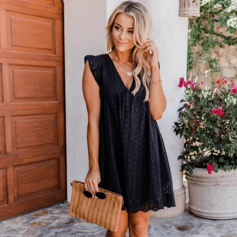 Casual V-Neck Sleeveless Mini Dress