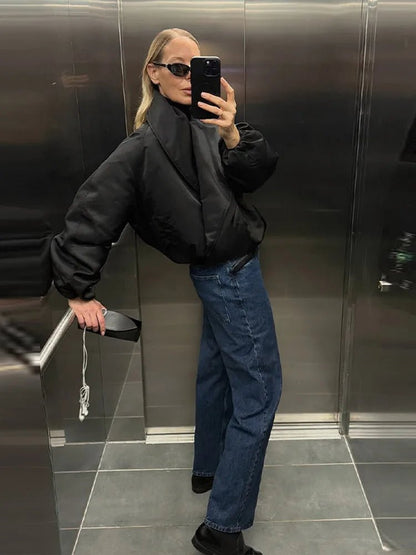 Oversized Gepolsterte Bomberjacke