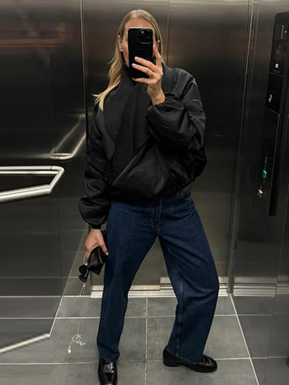 Oversized Gepolsterte Bomberjacke