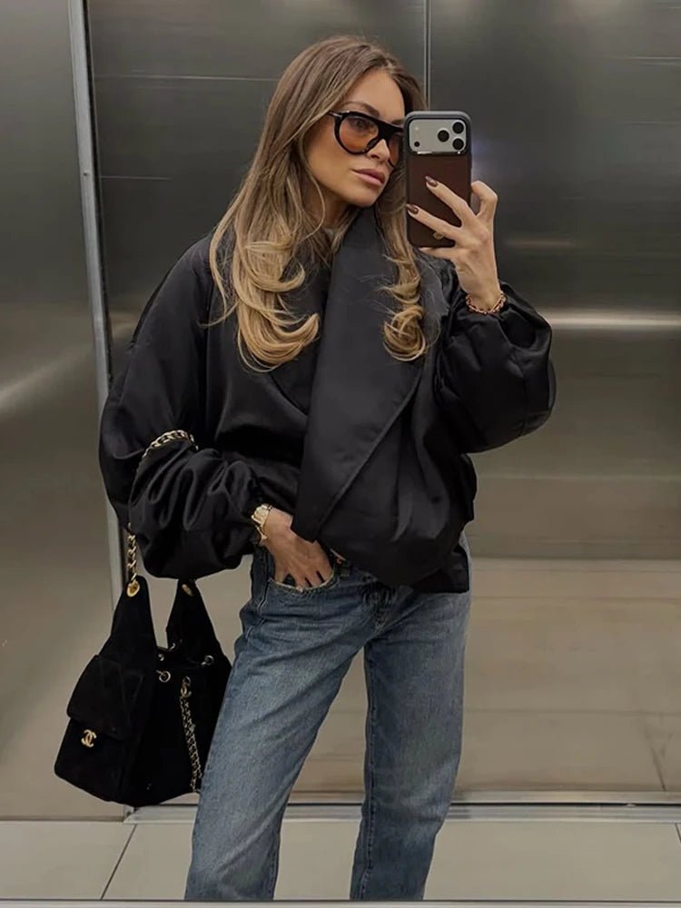 Oversized Gepolsterte Bomberjacke