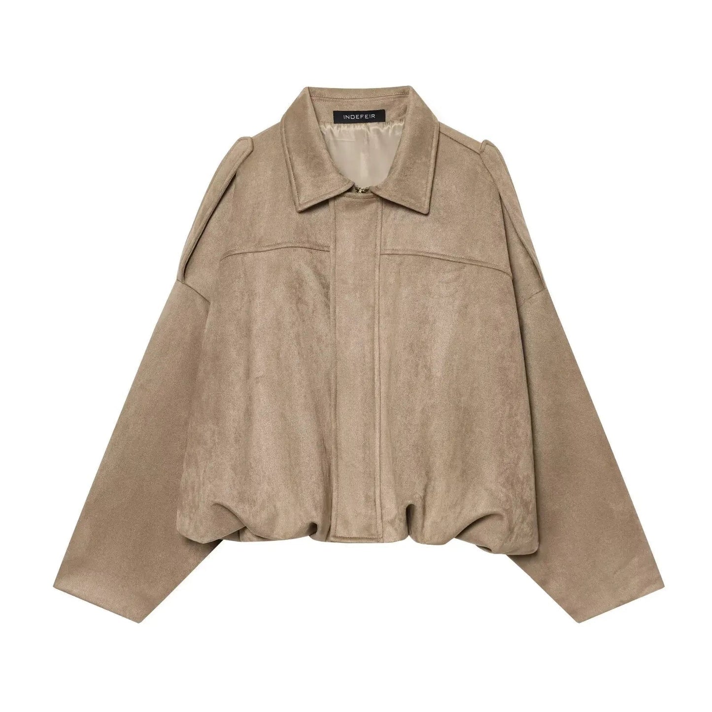Giacca oversize con zip in suede Jessica
