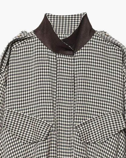Stylische Stehkragen Karo-Bomberjacke