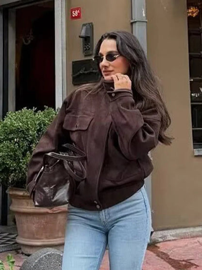 Vintage-Übergröße Bomberjacke