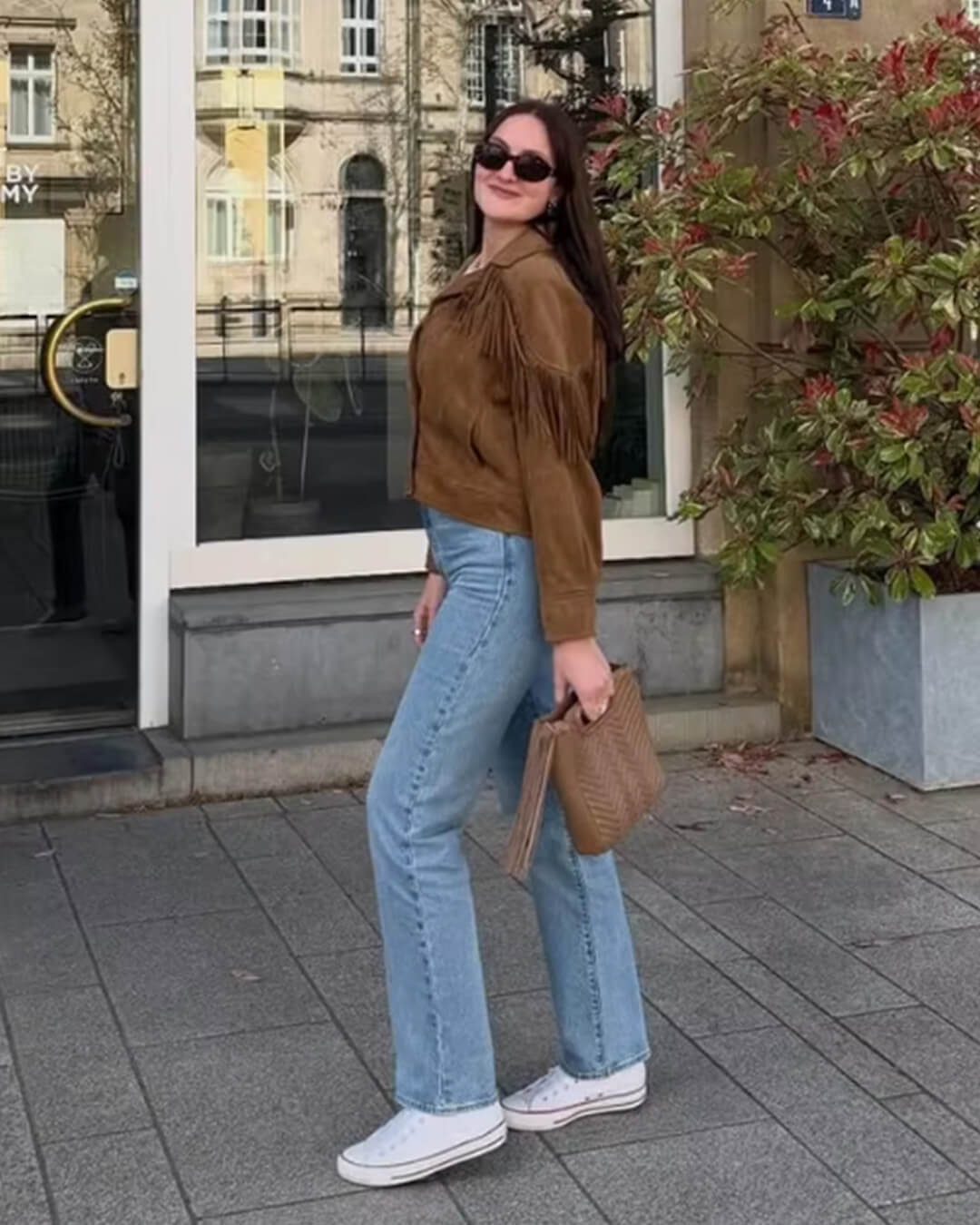 Faux Suede Fringe Western Jacket