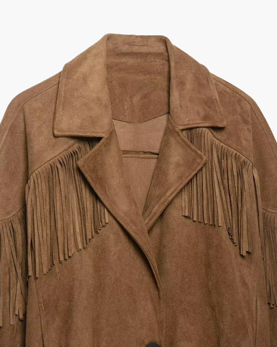 Faux Suede Fringe Western Jacket