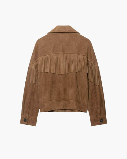 Faux Suede Fringe Western Jacket