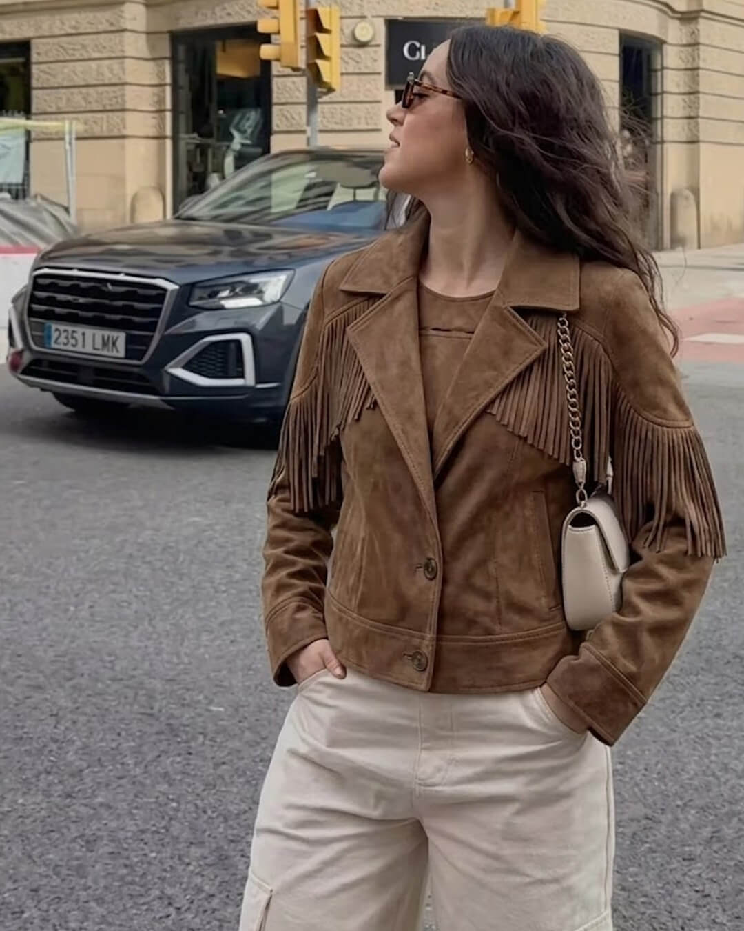 Faux Suede Fringe Western Jacket