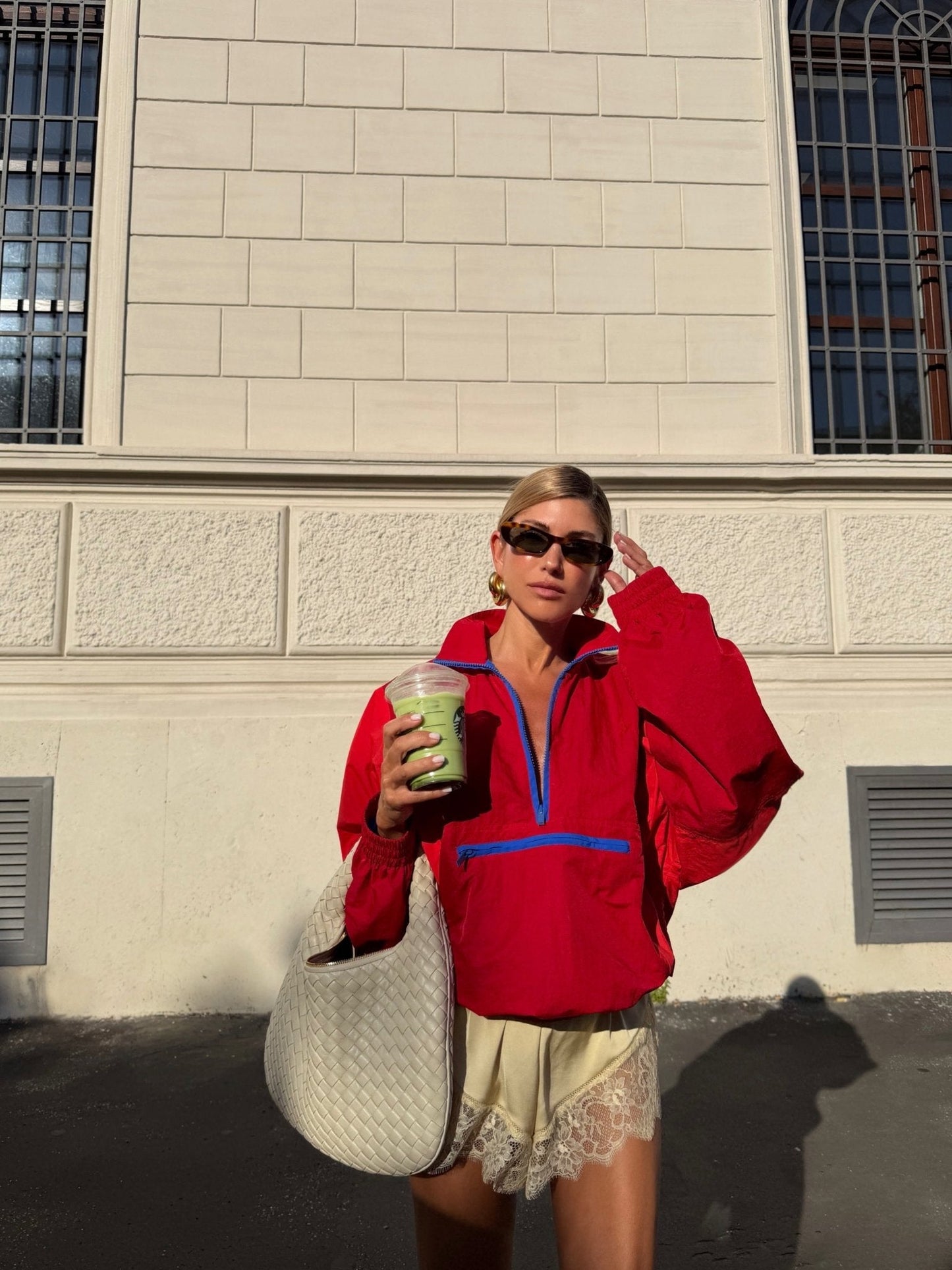 Kate giacca antivento mezza-zip colorblock