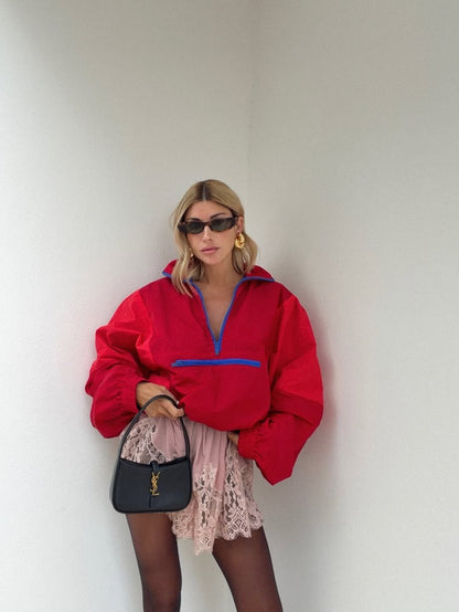 Kate giacca antivento mezza-zip colorblock