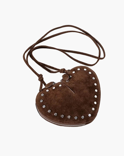 Sac bandoulière vintage en suédine synthétique