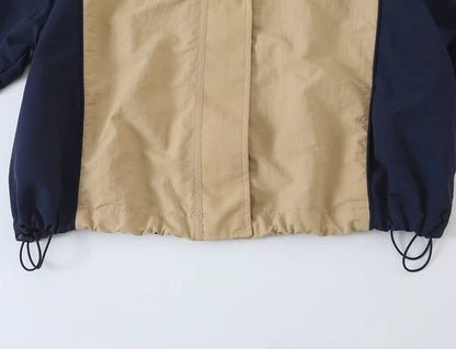 Patchwork High Neck Tracksuit Set