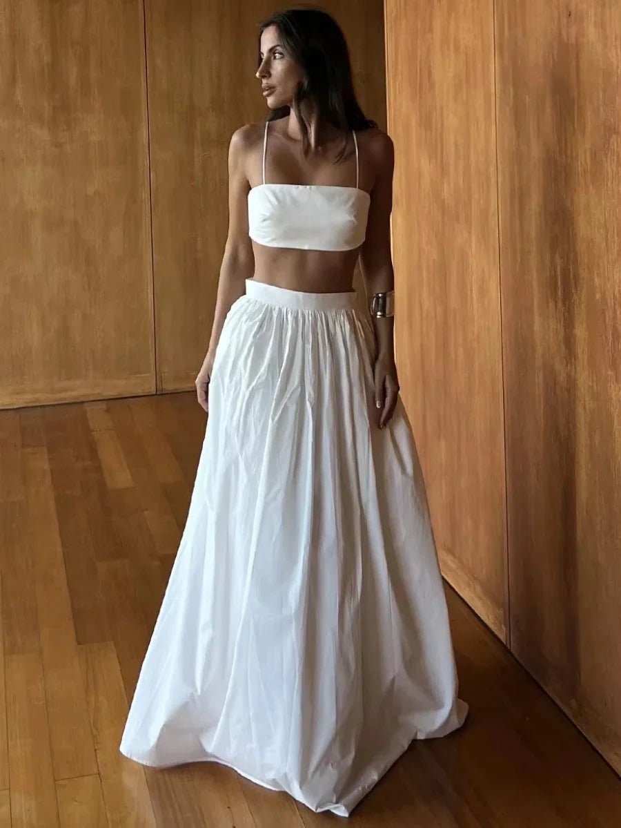 Set Due Pezzi Crop Top Senza Spalline