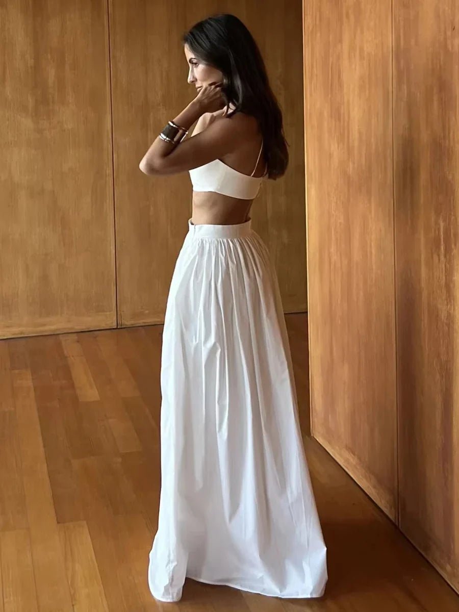 Set Due Pezzi Crop Top Senza Spalline
