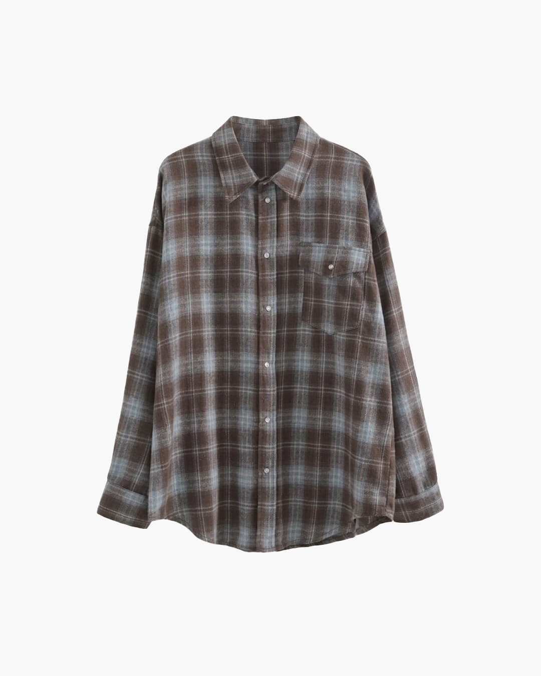 Long Sleeve Oversized Plaid Shirt