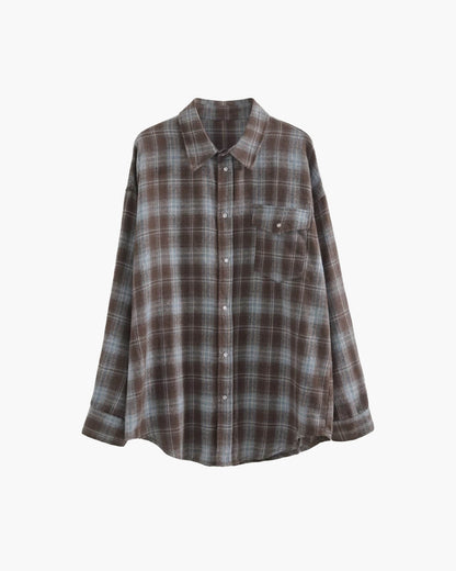 Long Sleeve Oversized Plaid Shirt