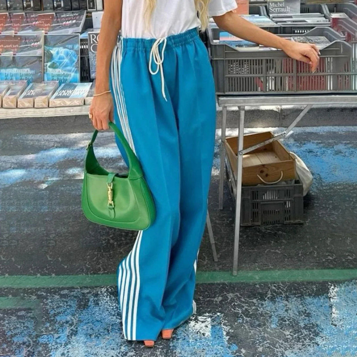 Striped Drawstring Sweatpants
