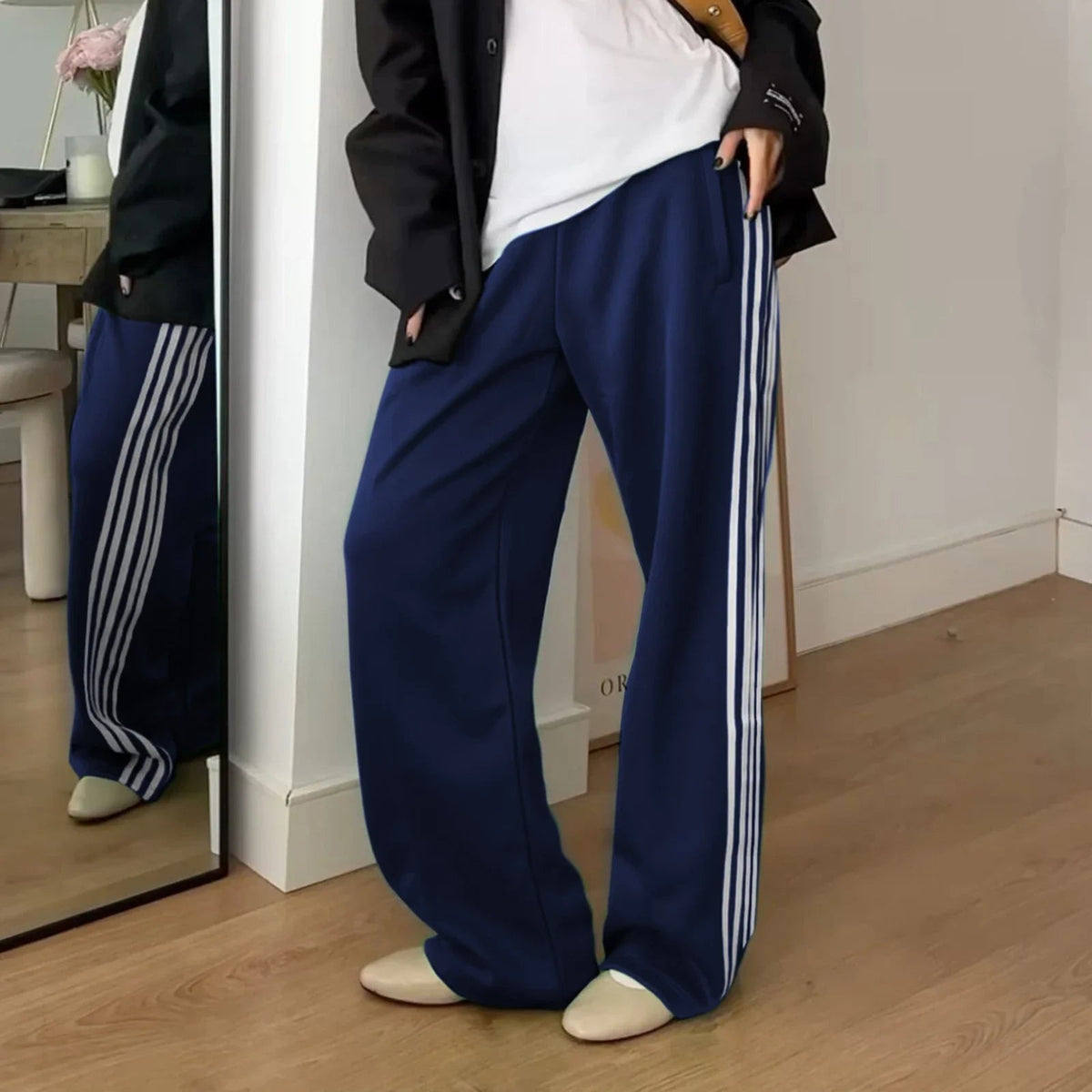 Striped Drawstring Sweatpants