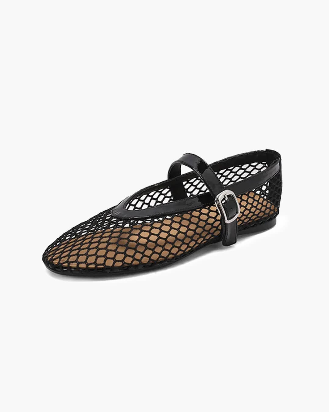Luella Buckled Mesh Ballet Flats
