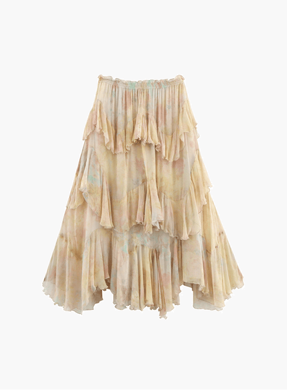 Helena mehrlagiger Volant Boho Maxirock