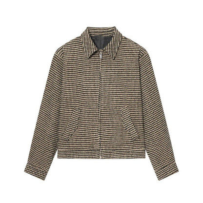 Elegant Houndstooth Padded Suit Set