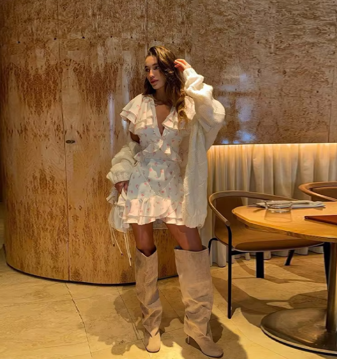 Zoe Blumen-Minikleid mit Puff-Ärmeln